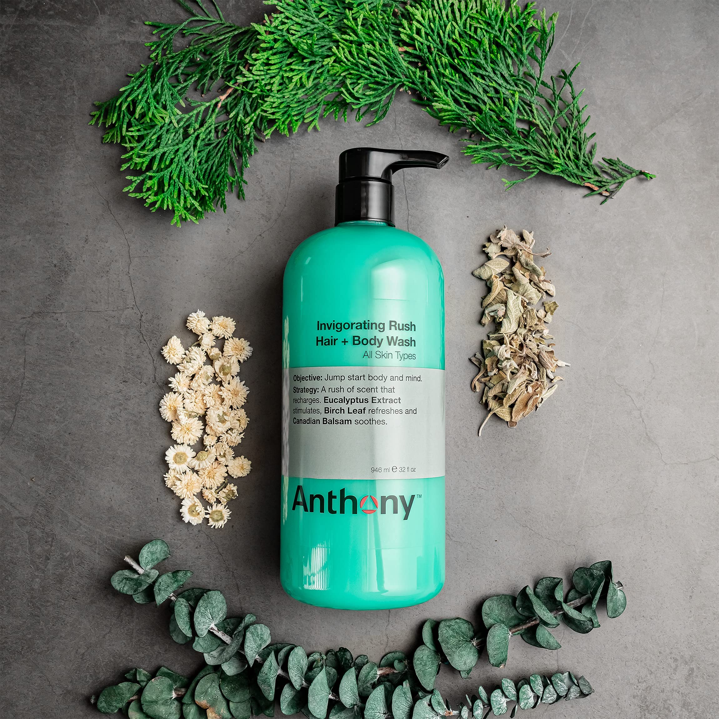 Anthony Invigorating Rush Hair Plus Body Wash, 32 fl. oz.